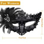 Black Sequined Venetian Masquerade Masks for Couples
