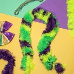12 Pack Mardi Gras Feather Boas in Bright Colors