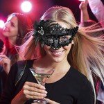 Black Sequined Venetian Masquerade Masks for Couples
