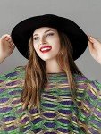Frienda Women's Mardi Gras Poncho and Scarf Set