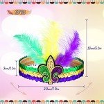 12 Pcs Mardi Gras Feather & Sequin Headbands