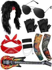 80s Rock Costume Set for Mardi Gras Fun