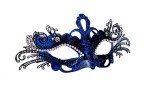 Blue-Black Venetian Masquerade Mask for Mardi Gras