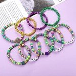 Rainbow Heishi Bracelets – Mardi Gras Stackable Jewelry