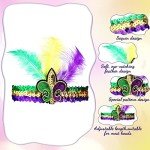 12 Pcs Mardi Gras Feather & Sequin Headbands
