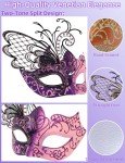 Pink Butterfly Venetian Mask for Mardi Gras Fun