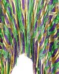 Frienda Women's Mardi Gras Poncho and Scarf Set