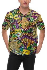 Men's Mardi Gras Hawaiian Shirt - Fat Tuesday Fun
