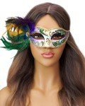 Amethyst Feather Masquerade Mask for Parties