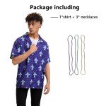 Purple Mardi Gras Short Sleeve Button Down Shirt