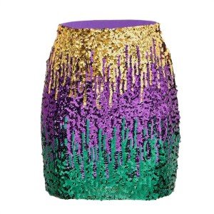 Zando Women's Sequin Mardi Gras Rave Skirt