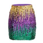 Zando Sparkly Mardi Gras Rave Skirt for Women