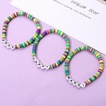 Rainbow Heishi Bracelets – Mardi Gras Stackable Jewelry