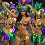 Zando Sparkly Mardi Gras Rave Skirt for Women