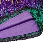 Zando Sparkly Mardi Gras Rave Skirt for Women
