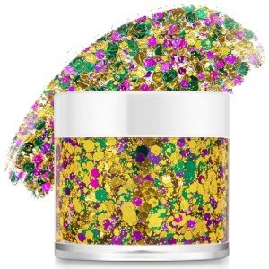 Mardi Gras Holographic Face Glitter Gel - Green, Purple, Gold