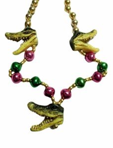 Alligator Heads Mardi Gras Beads Party Necklace