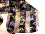 Mardi Gras Satin Striped Festival Scarf 13"x60