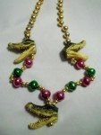 Alligator Heads Mardi Gras Beads Necklaces 3-Pack