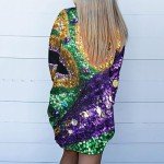 Mardi Gras Carnival Print Open Front Cardigan