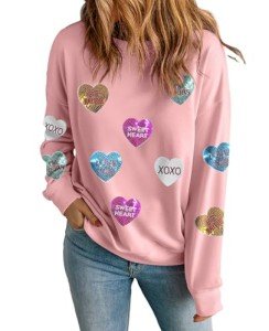 Mardi Gras Oversized Sequin Sweatshirt for Women