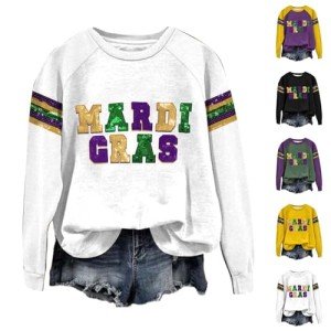 Women's Mardi Gras Funny Mask Graphic Sweatshirt