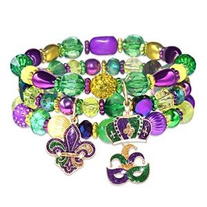 Mardi Gras Charm Bracelets with Fleur De Lis
