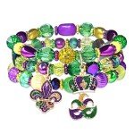 Mardi Gras Charm Bracelets with Fleur De Lis