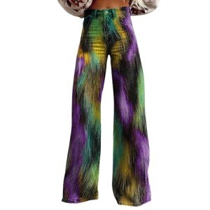 Mardi Gras High-Waisted Flare Jeans for Women