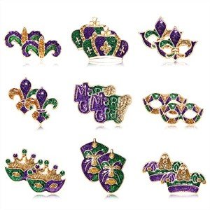 9 Pairs Mardi Gras Glitter Earrings Set
