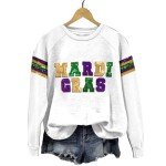 Women's Mardi Gras Funny Mask Graphic Sweatshirt
