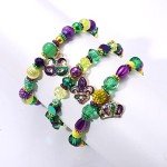 Mardi Gras Charm Bracelets with Fleur De Lis