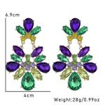 Mardi Gras Dangle Earrings with Mask and Crown