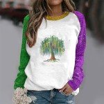 Mardi Gras Bead Tree Sweatshirt for Women