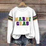 Women's Mardi Gras Funny Mask Graphic Sweatshirt