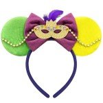 Mardi Gras Fuzzy Mouse Ears Headband for Adults