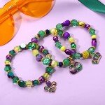 Mardi Gras Charm Bracelets with Fleur De Lis