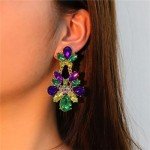 Mardi Gras Dangle Earrings with Mask and Crown
