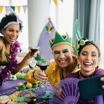 Mardi Gras Sequin Fleur De Lis Earrings