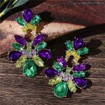 Mardi Gras Dangle Earrings with Mask and Crown