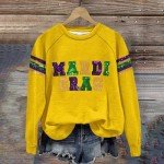 Funny Mardi Gras Sequin Sweater for Women