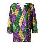 Mardi Gras Cotton Shirts for Women - Carnival Vibes