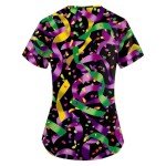 Mardi Gras Fun Scrubs for Women - Plus Size