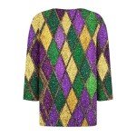 Mardi Gras Cotton Shirts for Women - Carnival Vibes