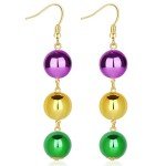 Mardi Gras Beaded Mask Dangle Earrings for Women