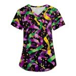 Mardi Gras Fun Scrubs for Women - Plus Size