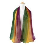 Lightweight Mardi Gras Scarf for Women - Purple, Green, Gold