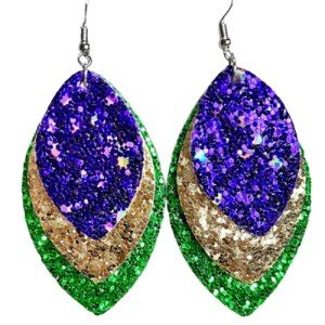 Mardi Gras Teardrop Mask Earrings for Celebrations