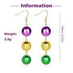Mardi Gras Beaded Mask Dangle Earrings for Women