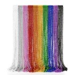 50PCS Metallic Mardi Gras Beads Necklace Party Favors